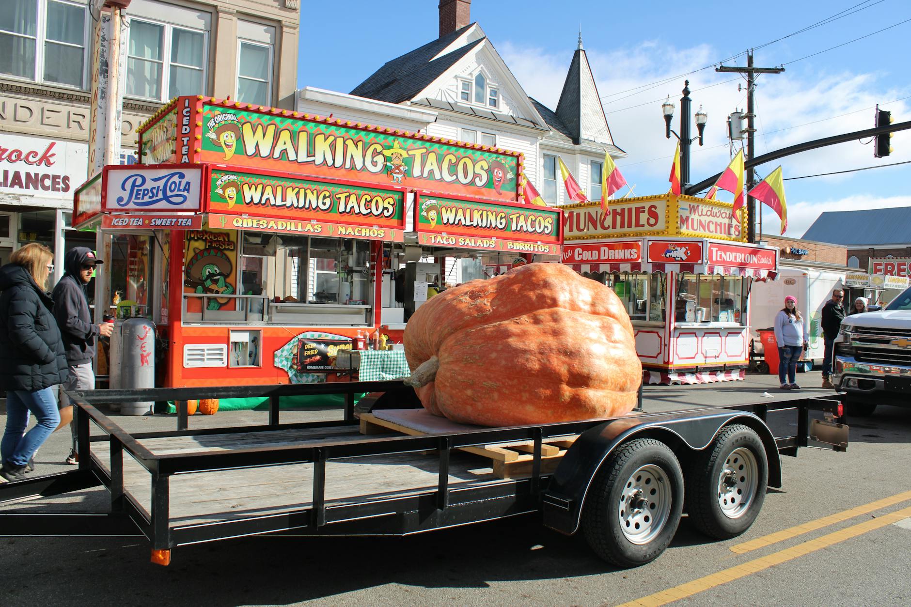 Massive pumpkin featured at the Circleville Pumpkin Show, Ohio's vibrant autumn fair.