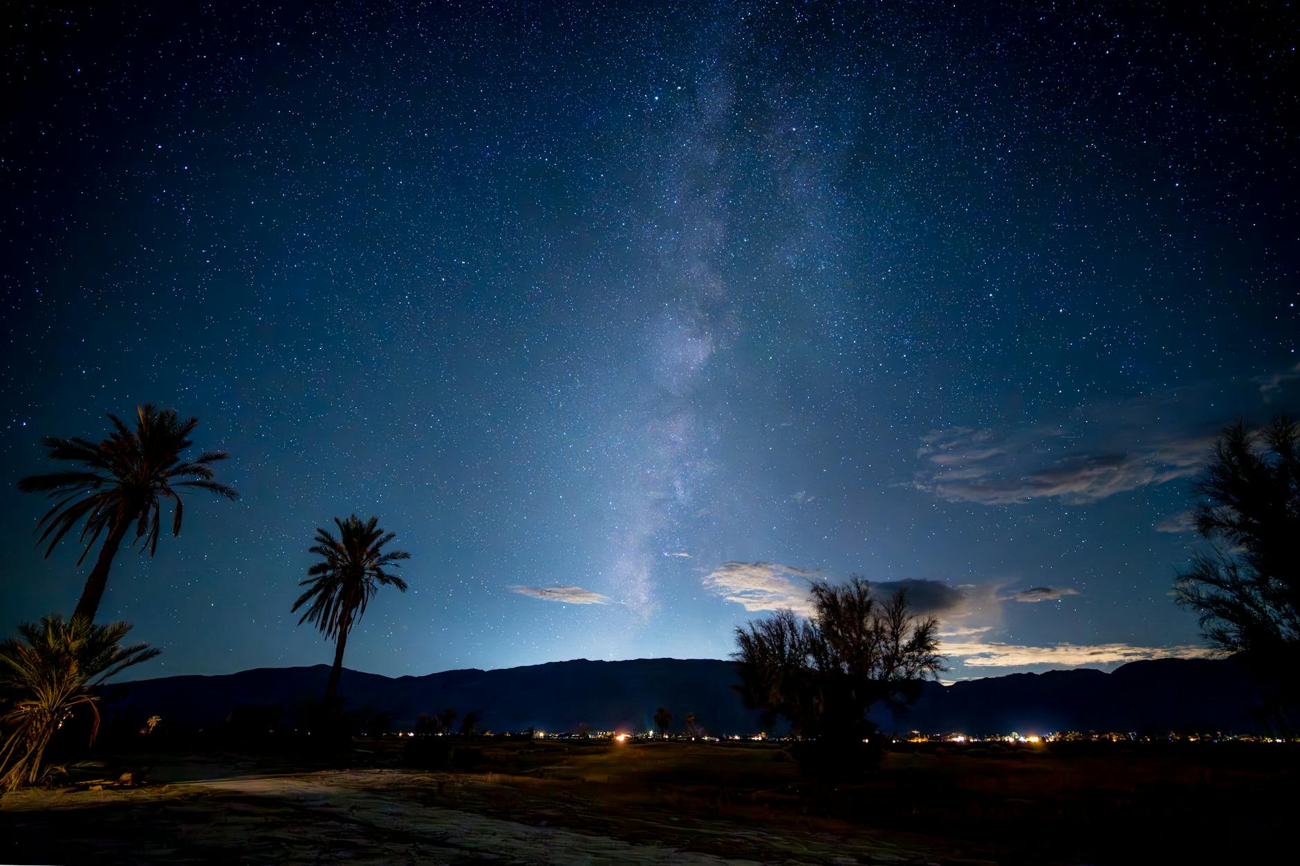 Milky Way Rising Over Desert Palms