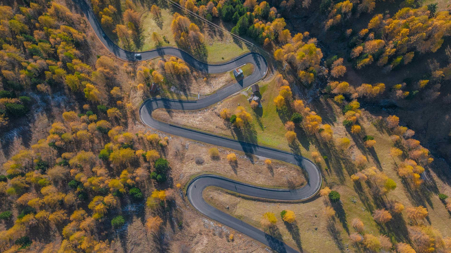 Free stock photo of aerial landscape, aerial photo, alps autumn